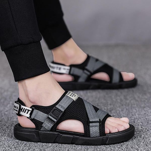 

sandals net red men's fashion wear summer korean style couple's sports casual beach shoes unisex, Black