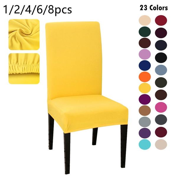 

chair covers 1/2/4/6/8pcs solid color cover spandex stretch elastic slipcovers for kitchen dining room banquet el
