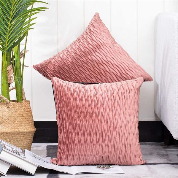 

cushion/decorative pillow 2pcs ins style solid velvet sofa cushion cover super soft throw case decorative home office car decore