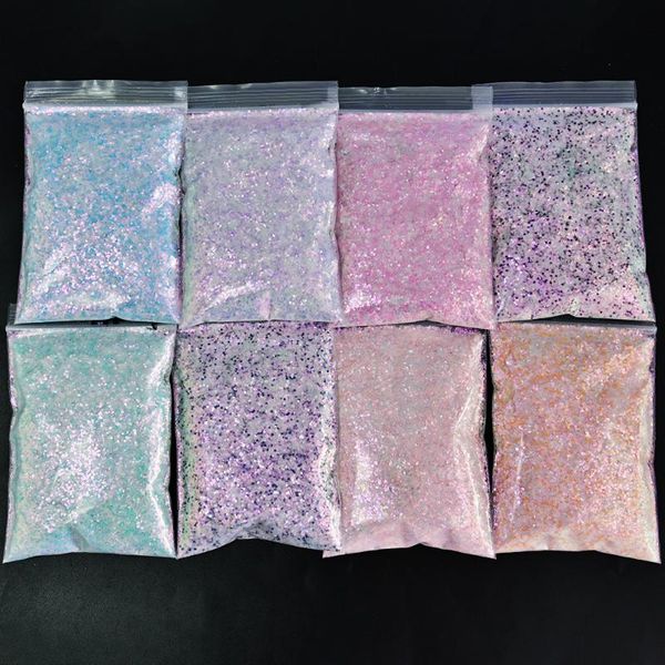 

nail glitter 50g mermaid sequins spangles manicure art 3d hexagon rainbow charms sparkly flakes slice pailletteh&*&, Silver;gold