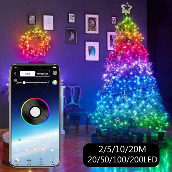 

strings led string lights light bluetooth app control christmas fairy garland for outdoor holiday lighting dropship