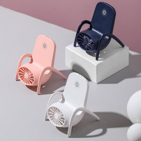 

electric fans portable fan usb rechargeable travel 3 speeds air cooling handheld deskphone holder multi function mini mute