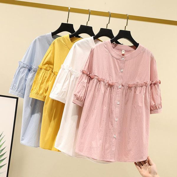 

women's blouses & shirts summer women loose half sleeve lady female clothes, White