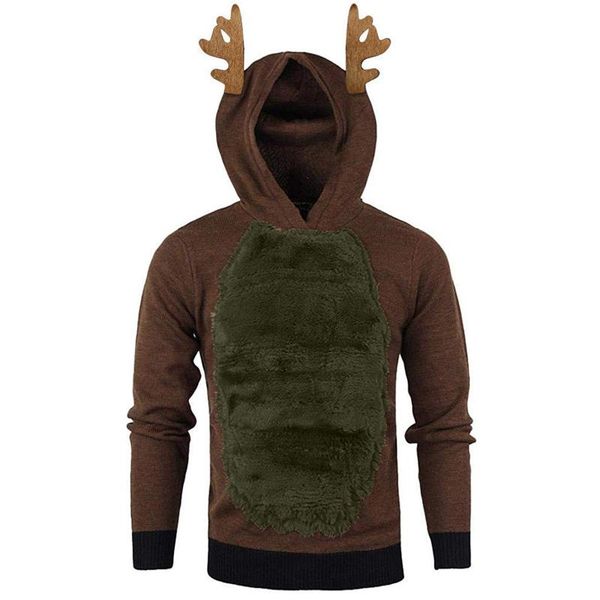 

men's hoodies & sweatshirts christmas elk pullover sweatshirt men autumn winter xmas hoody 3d coat harajuku fashion reindeer feather ho, Black