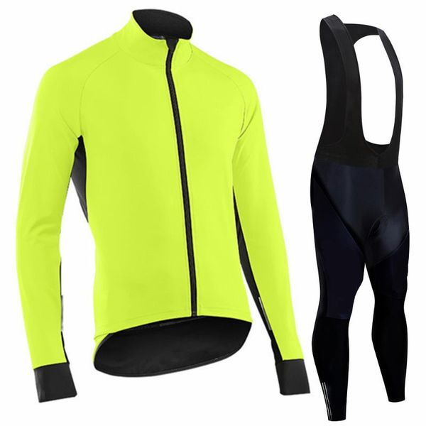 

racing sets fluo yellow 2021 cycling jersey spring clothing long sleeve set bib pants men breathable mtb bicycle +tights n2021, Black;blue