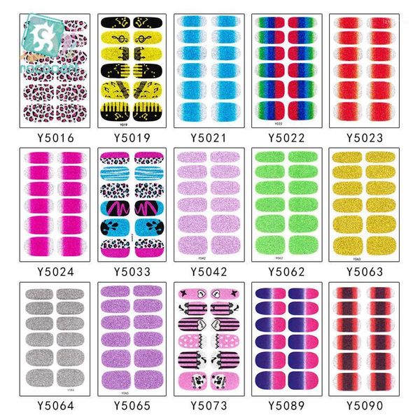 

1pcs fashion full cover nail wraps adhesive sticker coloful self foils decoration art decals1, Black