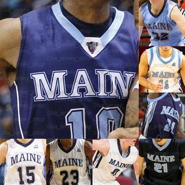 

custom maine black bears basketball jerseys sergio el darwich andrew fleming nedeljko prijovic vilgot larsson stephane ingo, Black;red