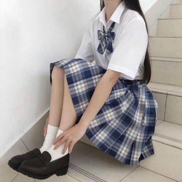 

skirts brand summer women 2021 high waist girl's pleated skirt japanese style ladies sweet plaid mini for y2k, Black