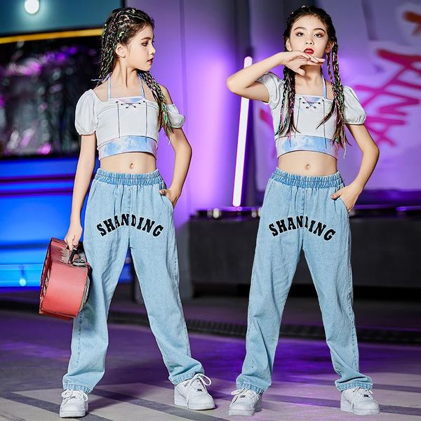 

stage wear kids jazz dance costumes children's day catwalk show performance clothes girls hip hop street clothing dwy5702, Black;red