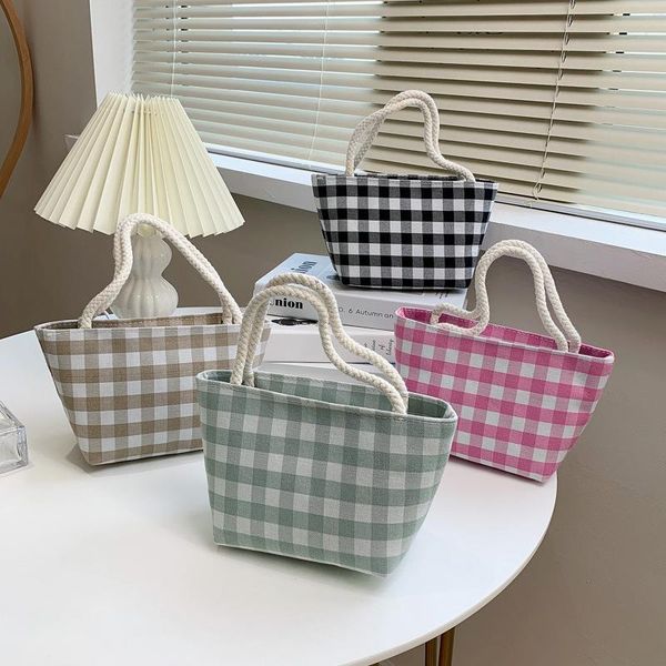 

evening bags luxury designer 2021 fashion ladies canvas plaid bucket handbag all-match cross body shoulder bag sac de luxe femme marque