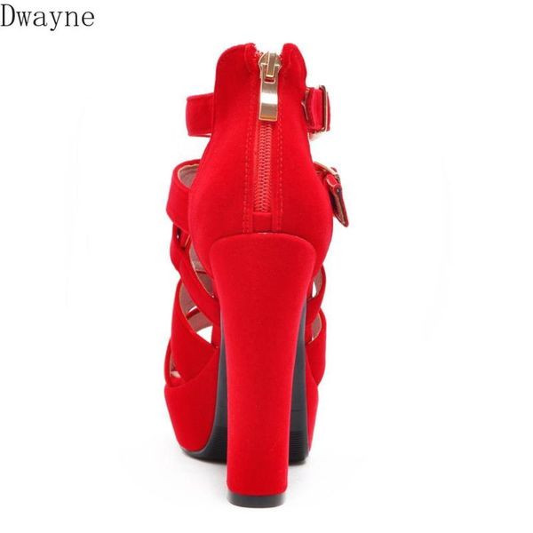 

dress shoes 2021 summer fashion fish mouth suede waterproof platform women's sandals rear zipper thick heel super high roman, Black