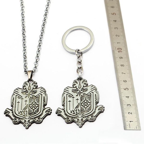 

keychains game online keychain sliver metal logo key ring colar pendant porte clef kolye men gift llavero, Silver