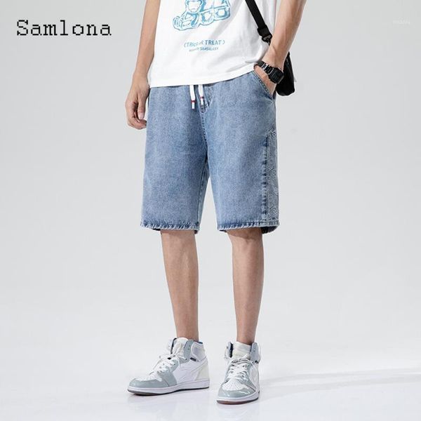 

men's jeans 2021 stylish simplicity men denim half pants multi-pocket short casual trend all-match classic loose shorts, Blue