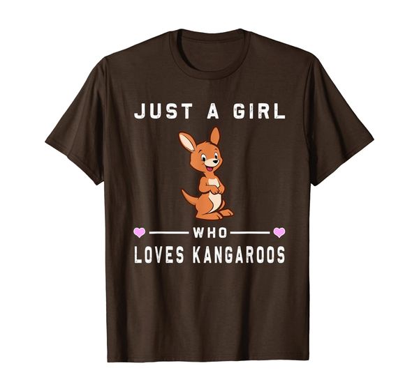 

just a girl who loves kangaroos t-shirt funny kangaroo gift, White;black