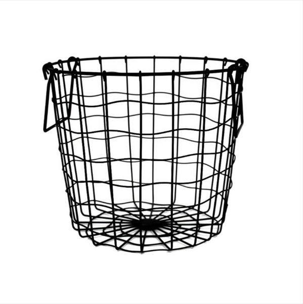 

storage baskets wrought iron black basket with handle mesh dirty clothes home