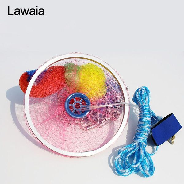 

fishing accessories lawaia american hand throw net five-colored cast water network with aluminum ring small mesh