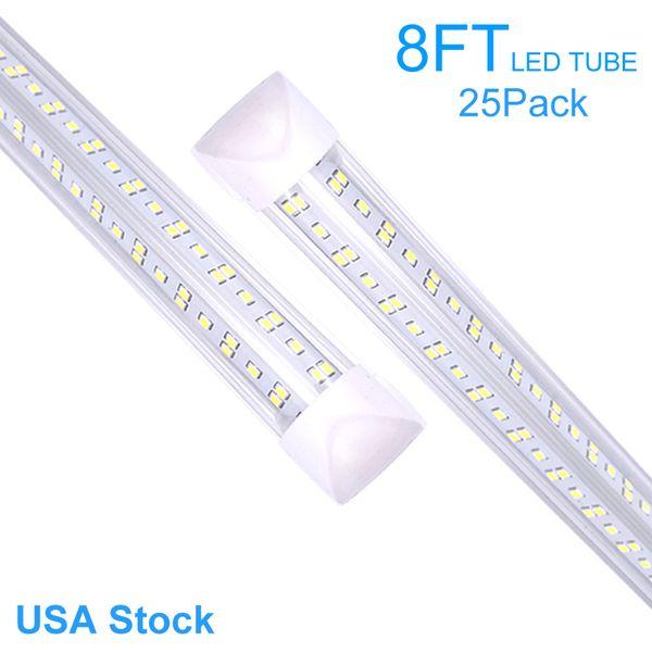 72W 144W LED Tube Light 2ft 4ft 8ft a forma di V integrato T8 a forma di V doppio lato 4 file LED Tubi luci AC85-277V Disponibile