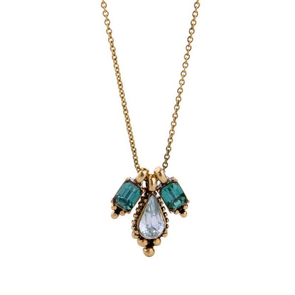 

pendant necklaces simple women jewelry resin rectangle teardrop necklace fashion daily blue vintage wholesale, Silver