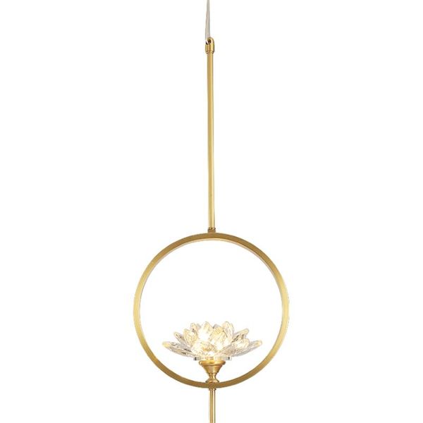 

pendant lamps chinese lotus copper small lights bedroom bedside designer living room kitchen table hanging corridor fixtures