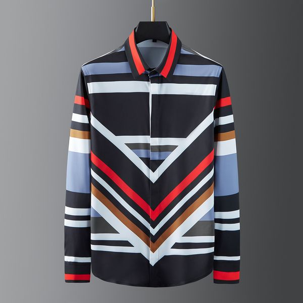 

business shirt deluxe and full width digital printing strip horizontal matching gothic men's hairstylist, White;black