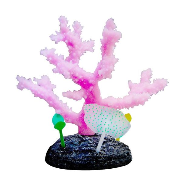 

decorations fish tank glowing effect landscape fake gift simulation home silicone craft artificial coral sea reusable aquarium decoration