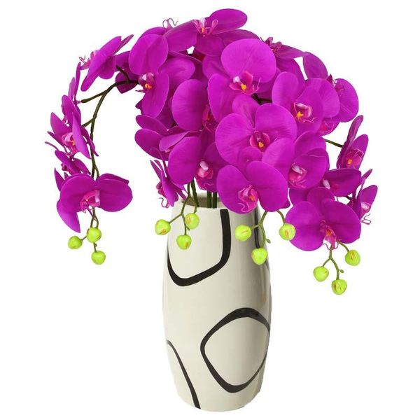 

decorative flowers & wreaths 1pc 9 heads artificial phalaenopsis real touch fake big orchid wedding party simulation butterfly flower home d