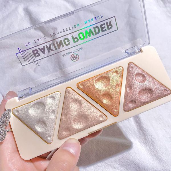 

cheese eye shadow pallete multicolor metallic glitter brighten makeup palette shimmer highlighter powder women's cosmetics
