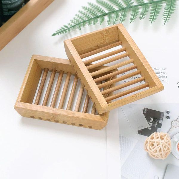 

wooden soap dishes bamboo tray holder rack plate box container portable for home bathroom ti99