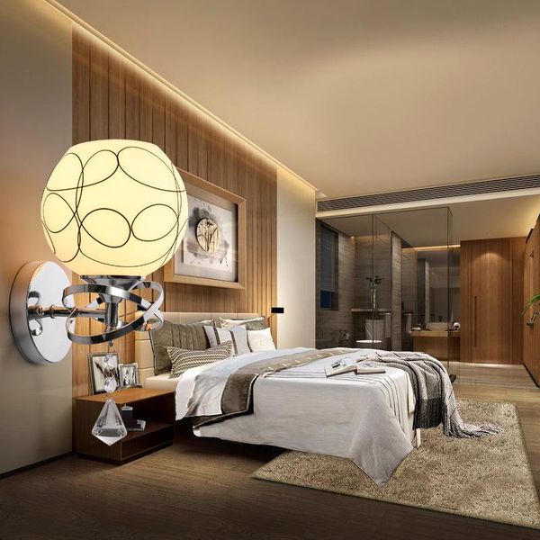

wall lamp led light modern simplicity home lighting bedside/bedroom/study/aisle/ attic porch single and double head glass e 27