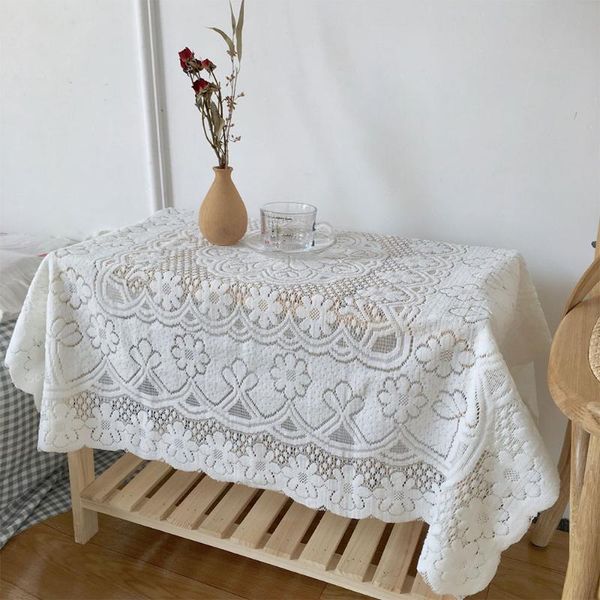 

table cloth retro crochet hollow tablecloth beige home decorative rectangle fabric lace bedroom coffee for living room cover mat
