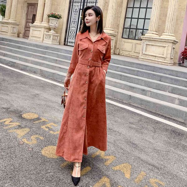 

dress spring fall women dressed in vintage velvet single-breasted shirt with sleeves full female maxi dresses i8qy, Black;gray