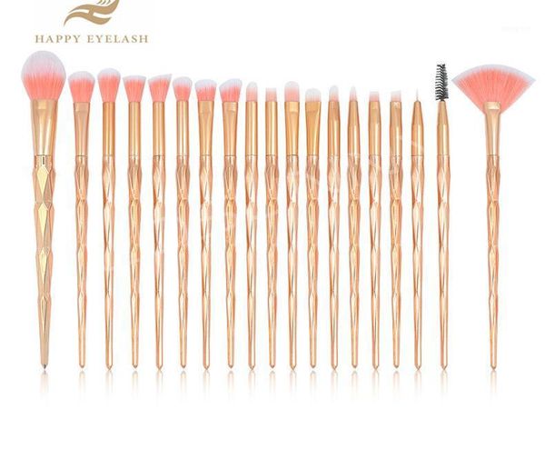

20pcs diamond makeup brush set eye beauty tools fan powder eyeshadow contour cosmetic colorful for make up tool1