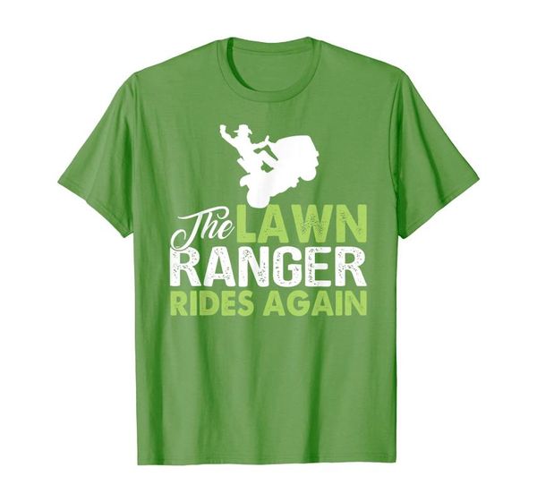 

men's t-shirts the lawn ranger rides again - funny mowing t-shirt, White;black