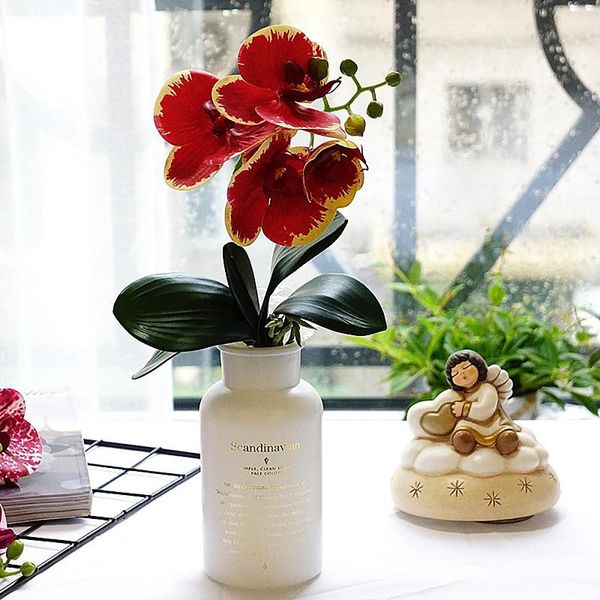

1pc 4-head plastic butterfly orchid vases for home decor wedding decorative flowers christmas gifts box artificial flower & wreaths