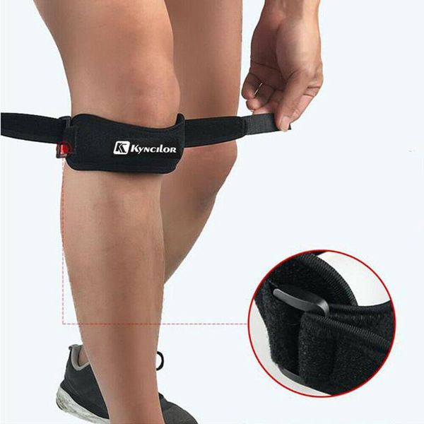 

elbow & knee pads adjustable soft patella brace protector belt support pad belted sports black keenpads outdoor, Black;gray
