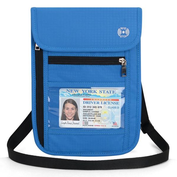 

card holders waterproof multifunctional shoulder document bag passport packet lightweight travel with hook fashion cards hanging business, Brown;gray
