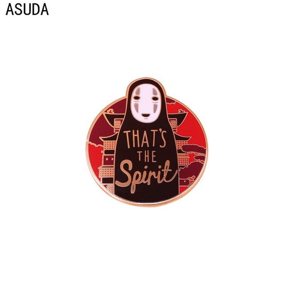 

pins, brooches spirited away brooch and no-face enamel pins men women fashion jewelry gifts anime movie novel lapel badges, Gray