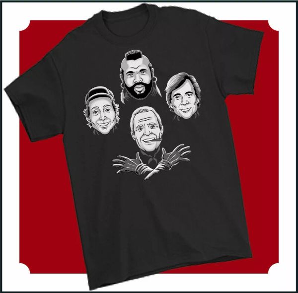 

THE A-TEAM T-SHIRT Rhapsody Unisex Tee Top 80's Knight Rider Airwolf Fall Guy, White;black