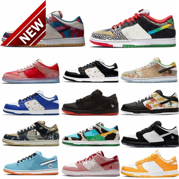 

2022 sb low running shoes chinese new year medium curry pro chunky hyper cobalt strangelove staple x panda pigeon what the paul men women, Black