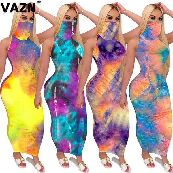 

casual dresses vazn 2021 summer lady 4 colors long dress sleeveless sheath ankle-length colorful elegant, Black;gray