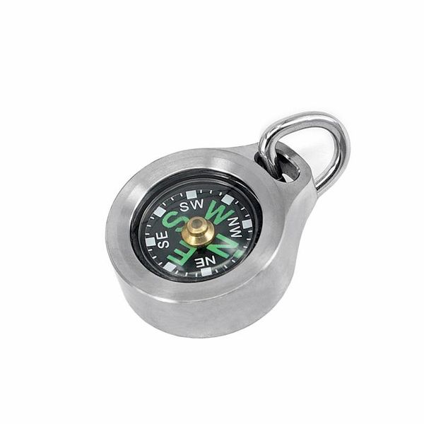 

compass pendant waterproof keychain outdoor mini necklace luminous stainless steel bead chain titanium/bronze xb gadgets