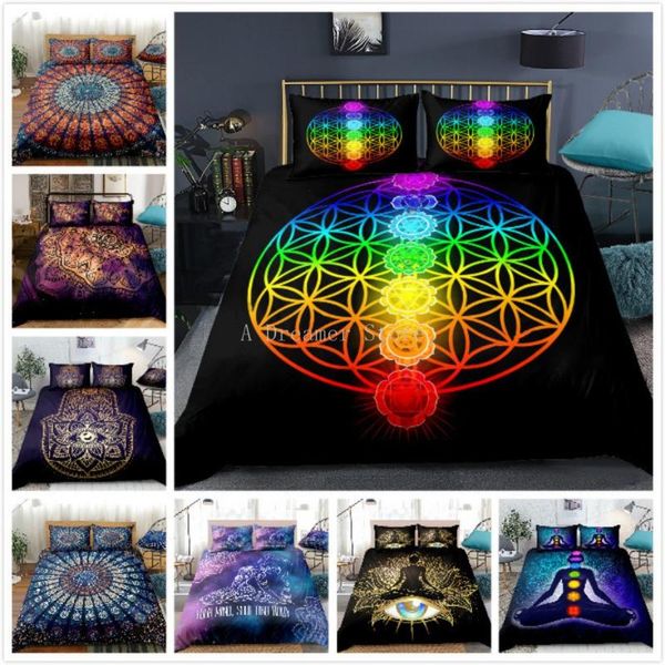 

bedding sets 3d mandala black duvet cover with pillowcases buddha single double  king bedclothes bohemian 2/3pcs bedspreads