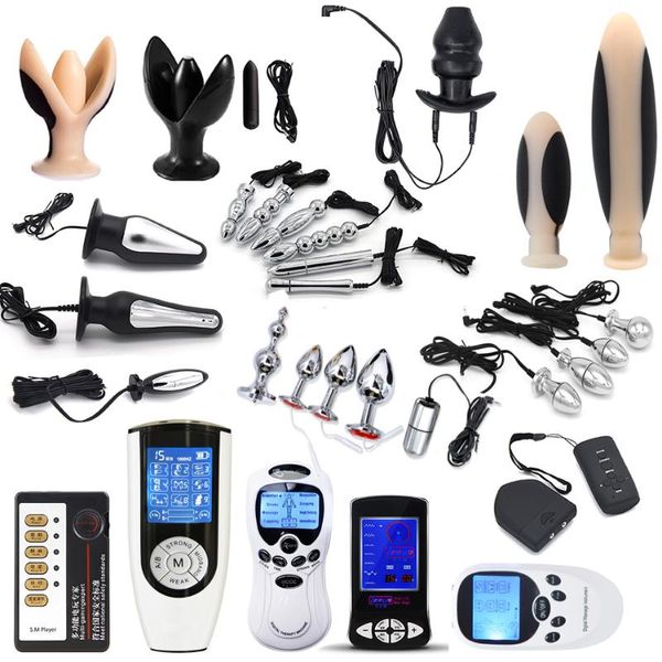 Vibratori Electro Anal BuPlug con vibratore Jump Egg Stimolatore clitoride Dildo Expand Vagina Device Sex Toy