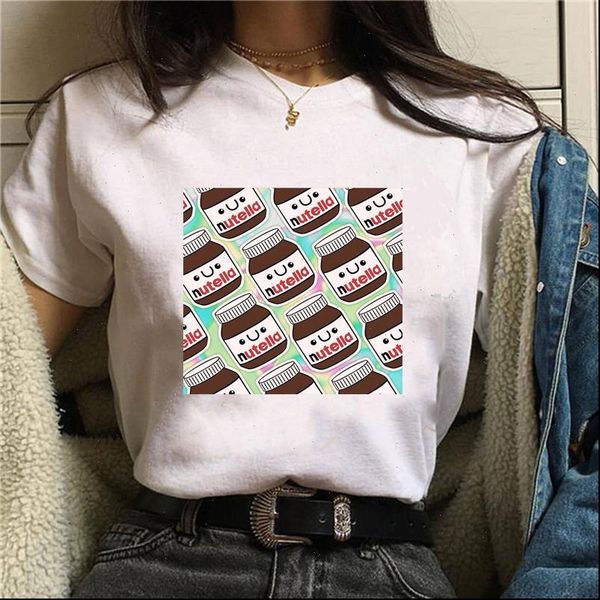 

lovely summer women t shirts shirt harajuku cartoon print tee female short sleeve o neck funny, White