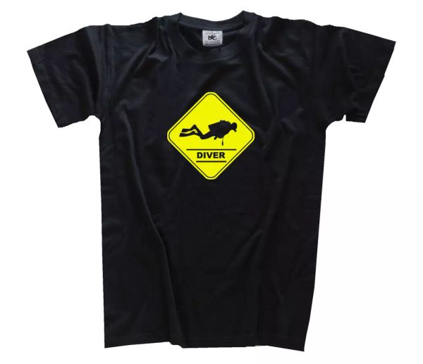 

attention crossing diver diver diving t-shirt s-xxxl, White;black