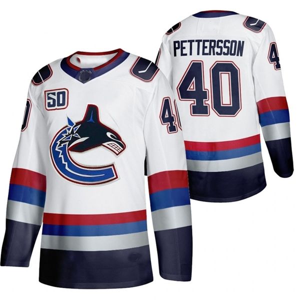 

Vancouver 40 Elias Pettersson 50th Anniversary Vintage 2020 jersey 73 Tyler Toffoli 21 Loui Eriksson 18 Igor Larionov 12 Stan Smyl 57 Tyler, Custom message add your name number