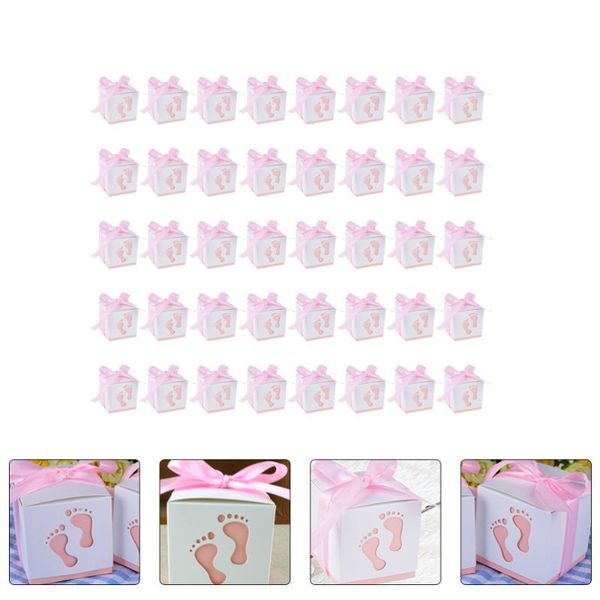 

gift wrap 40pcs baby footprints candy boxes shower party favor