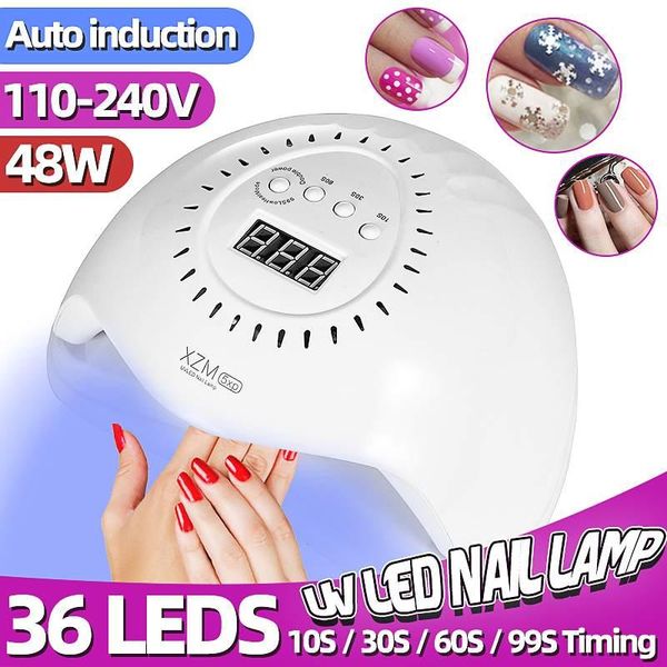 

nail dryers 48w professional led lamp dryer 36 leds uv ice dual light source for drying gel polish timer auto sensor manicure tool