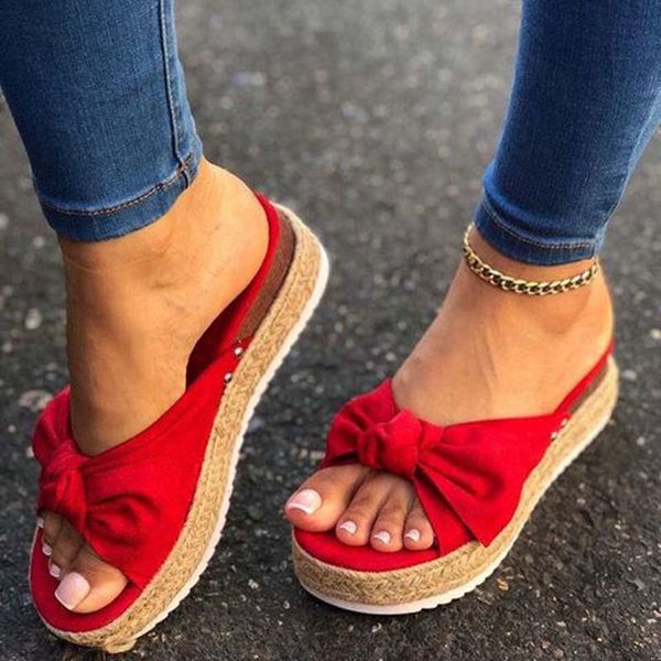 

women's sandals summer shoes wedges thick bottom beautiful 2021 butterfly bow waterproof platform, Black