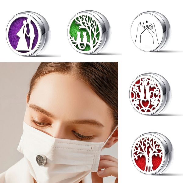 Schnallen-Diffusor für ätherische Öle, Weihrauch, für Gesichtsmasken, 12 mm Durchmesser, Aroma-Diffusoren, Medaillons der Maske, 10 Stück Filzpads